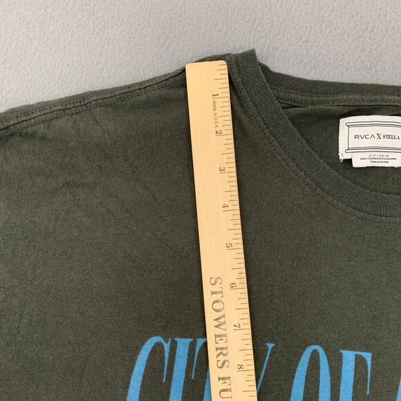 RVCA X Stella City of Angels Graphic Tshirt Size Small Gray 100% Cotton Crewneck - Picture 6 of 12